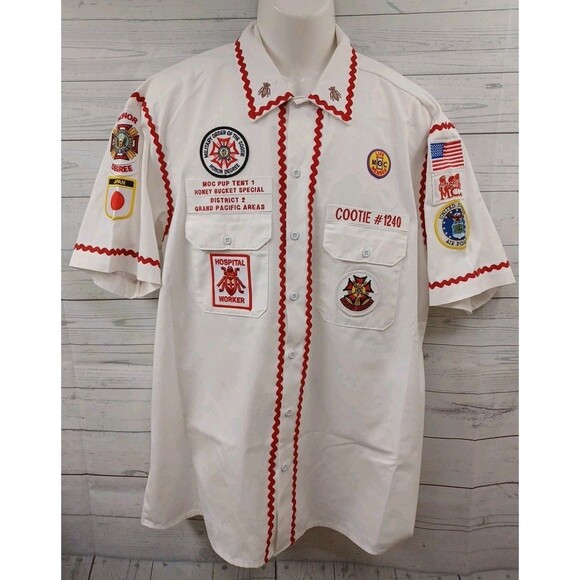 Military Order of the Cootie Shirt XL Pacific Areas Japan Honor Pin & Patches - Picture 1 of 16